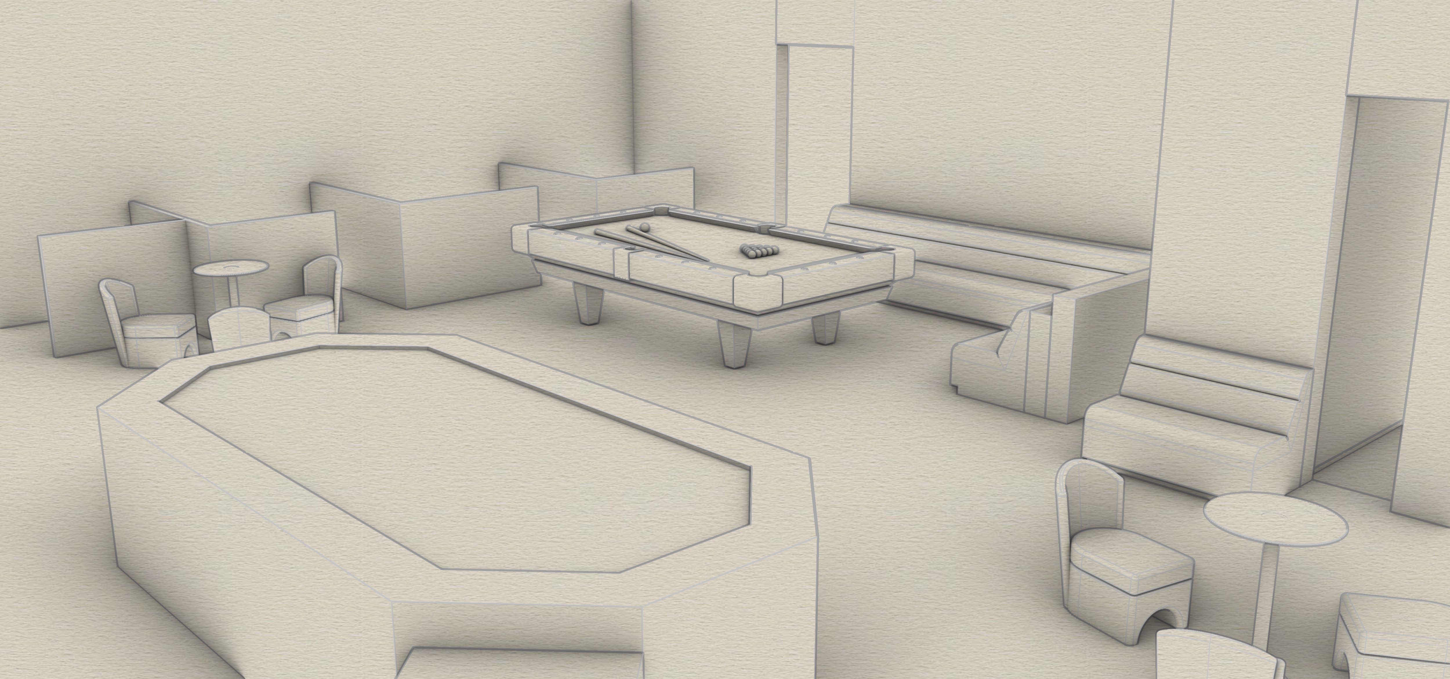 custom design nightclub booths rendering service