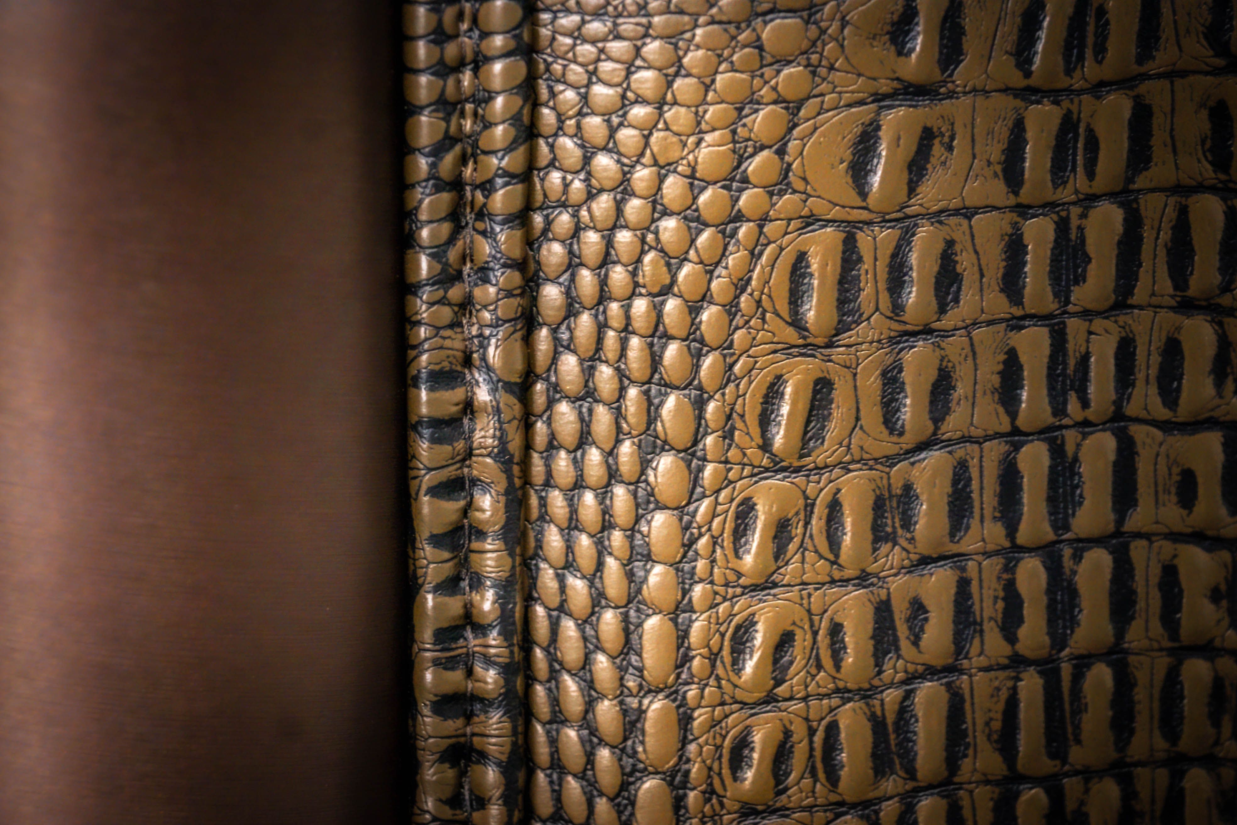 bar restaurant dining chair crocodile skin detail